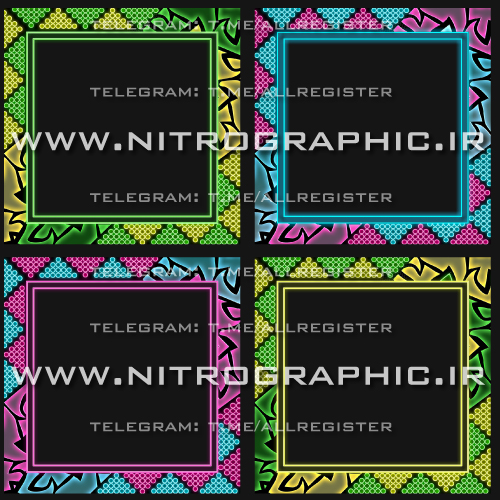 طرح های شاد و فانتزی ، مشکی و نئونی ، لامپ نئون ، طرحهای گرافیکی ، شیک ، خاص ، بنفش ، سبز ، زرد ، آبی