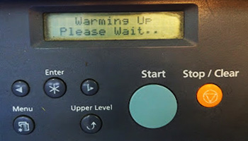 پیام WARMING UP در پرینتر سامسونگ