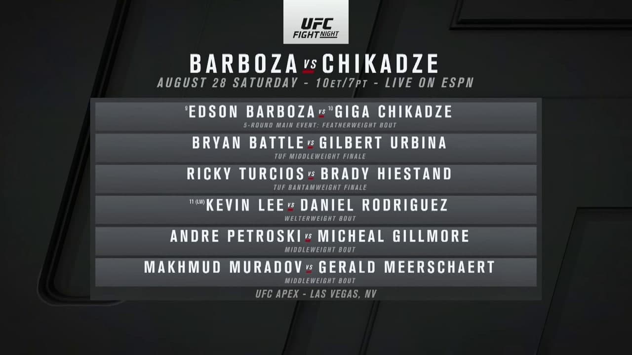 دانلود  رویداد یو اف سی:  UFC on ESPN 30: Barboza vs. Chikadze