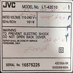 LT-42E10 | JVC | تعمیرات | تلویزیون | جی وی سی